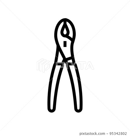 gas pliers line icon vector illustration 95342802