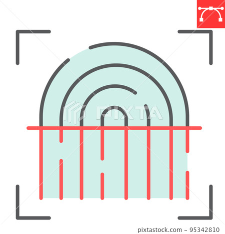 Fingerprint scan color line icon, security and biometric, finger print sign vector graphics, editable stroke filled outline icon, eps 10 Fingerprint scan color line icon, security and biometric, finger print sign vector graphics, editable stroke filled outline icon, eps 10 95342810