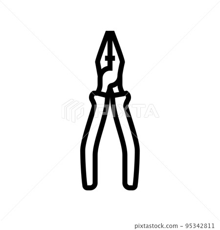 flat combination pliers line icon vector illustration flat combination pliers line icon vector illustration 95342811