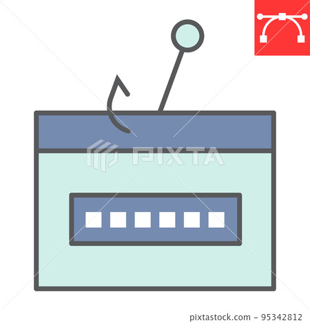 Password phishing color line icon, security and theft, hacker attack sign vector graphics, editable stroke filled outline icon, eps 10 Password phishing color line icon, security and theft, hacker attack sign vector graphics, editable stroke filled outline icon, eps 10 95342812