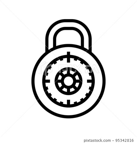 safe padlock line icon vector illustration safe padlock line icon vector illustration 95342816