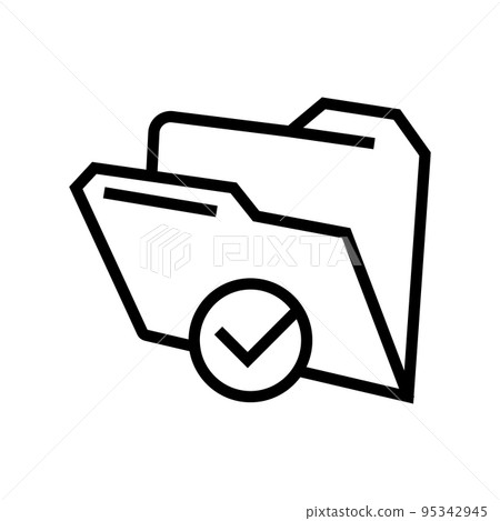 open folder line icon vector illustration 95342945