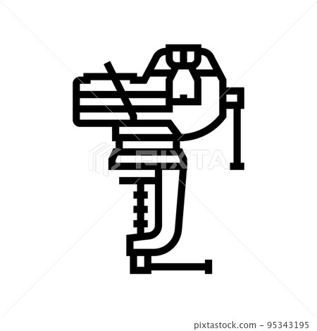 combination hand vice line icon vector illustration 95343195