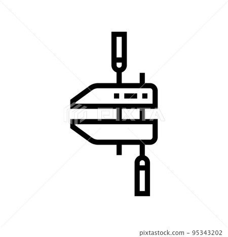 hand screw clamp line icon vector illustration hand screw clamp line icon vector illustration 95343202