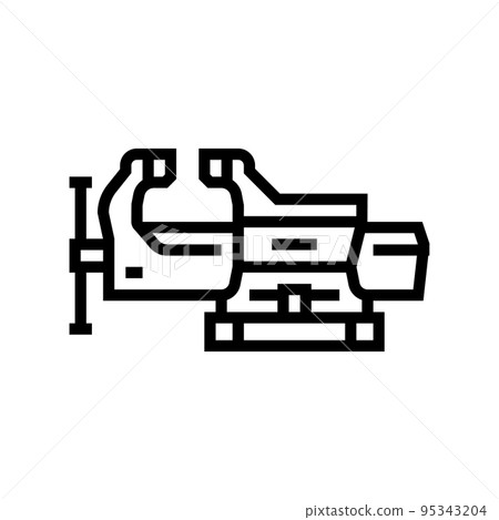 swivel base bench vice line icon vector illustration swivel base bench vice line icon vector illustration 95343204