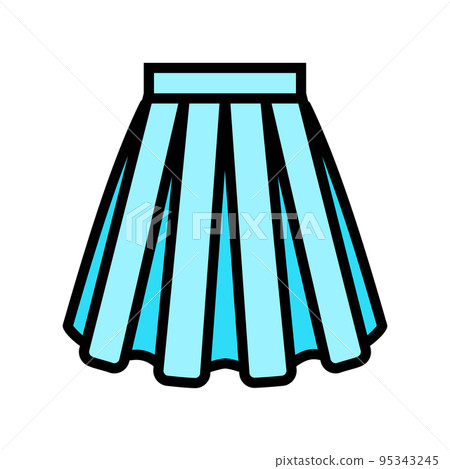 box pleat skirt color icon vector illustration 95343245