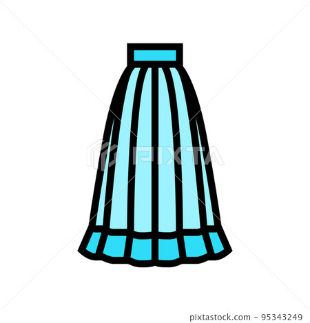 high waisted skirt color icon vector illustration 95343249