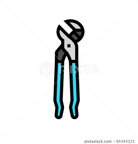 tongue groove pliers color icon vector illustration 95343315