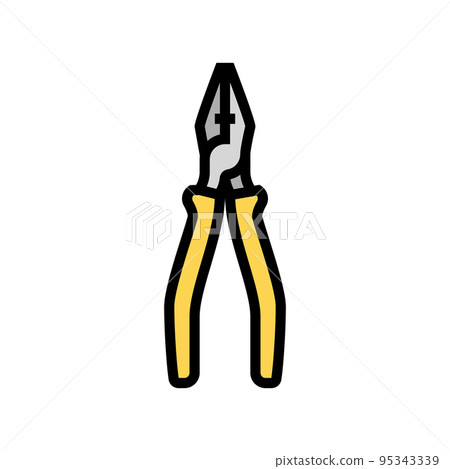 flat combination pliers color icon vector illustration 95343339
