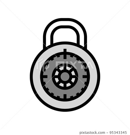 safe padlock color icon vector illustration 95343345