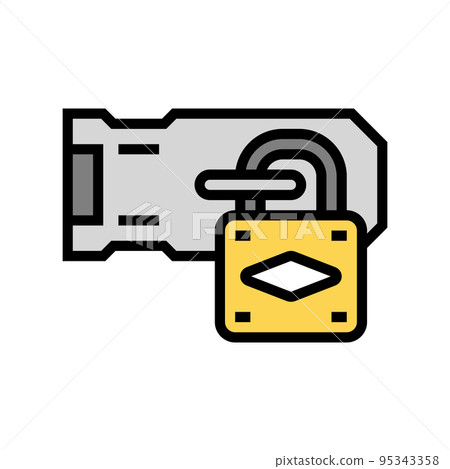 door padlock color icon vector illustration door padlock color icon vector illustration 95343358