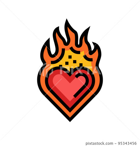 passion fire color icon vector illustration passion fire color icon vector illustration 95343456