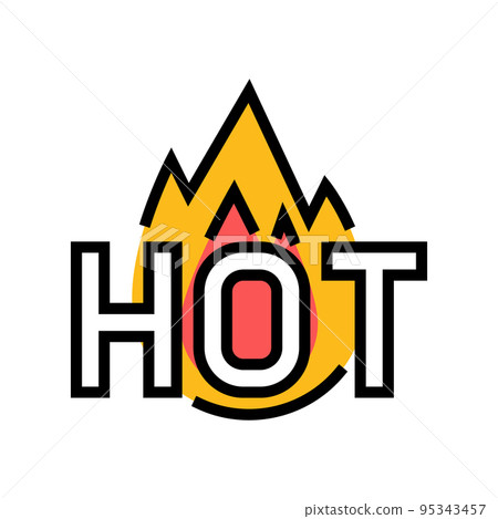 hot fire color icon vector illustration hot fire color icon vector illustration 95343457