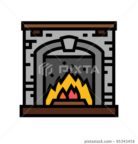 fireplace color icon vector illustration fireplace color icon vector illustration 95343458