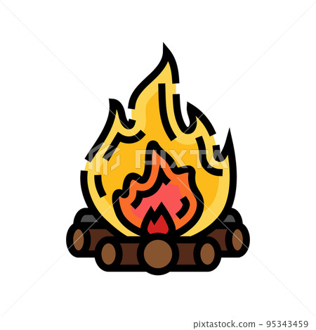 bonfire fire color icon vector illustration bonfire fire color icon vector illustration 95343459