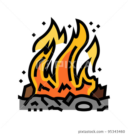 burn fire color icon vector illustration burn fire color icon vector illustration 95343460