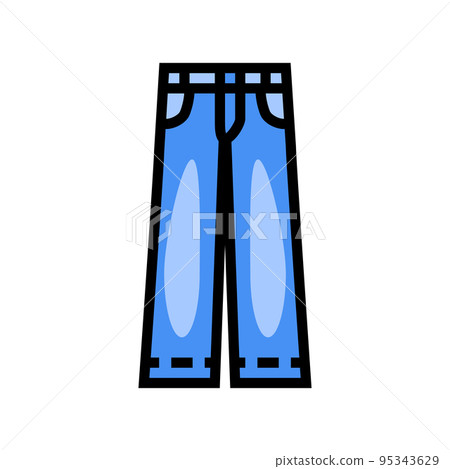 woman denim pants color icon vector illustration 95343629
