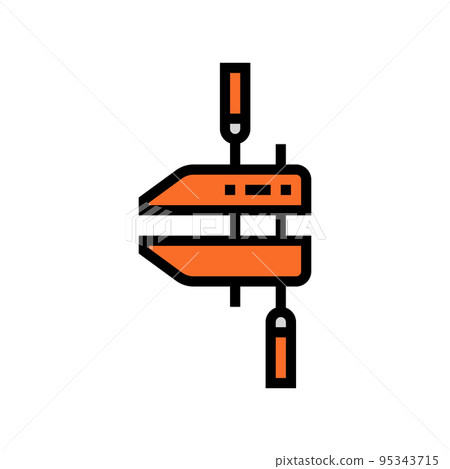 hand screw clamp color icon vector illustration 95343715