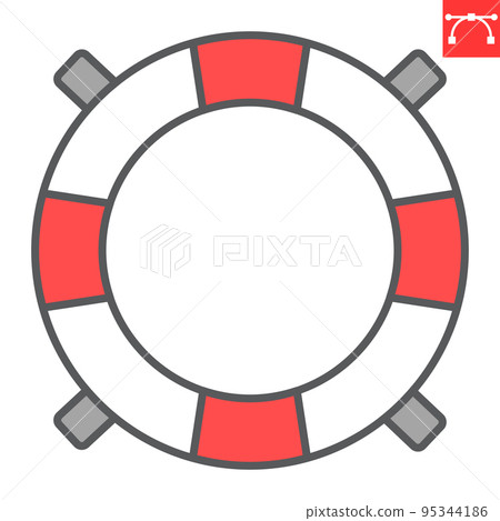 Lifebuoy color line icon, lifeguard and help, lifesaver vector icon, vector graphics, editable stroke filled outline sign, eps 10 Lifebuoy color line icon, lifeguard and help, lifesaver vector icon, vector graphics, editable stroke filled outline sign, eps 10 95344186