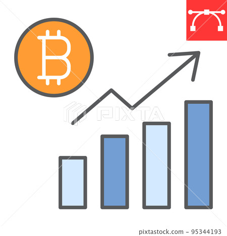 Bitcoin statistics color line icon, graph and growth, bitcoin diagram vector icon, vector graphics, editable stroke filled outline sign, eps 10 Bitcoin statistics color line icon, graph and growth, bitcoin diagram vector icon, vector graphics, editable stroke filled outline sign, eps 10 95344193