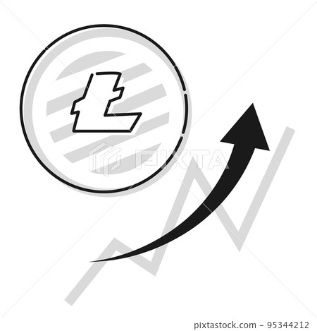 Simple Litecoin (LTC) rising image (black and white) Simple Litecoin (LTC) rising image (black and white) 95344212