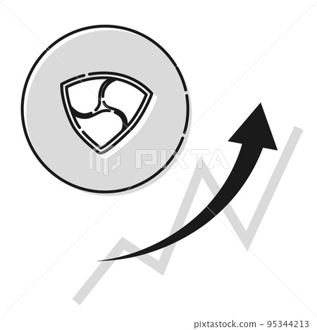 Simple NEM (NEM, XEM) rising image (black and white) Simple NEM (NEM, XEM) rising image (black and white) 95344213