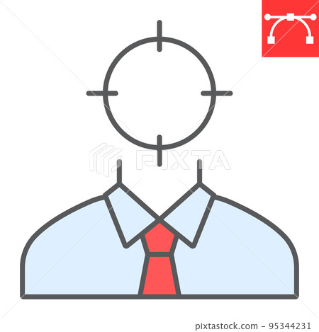 Target candidate color line icon, manager and head hunting, headhunting vector icon, vector graphics, editable stroke filled outline sign, eps 10 95344231