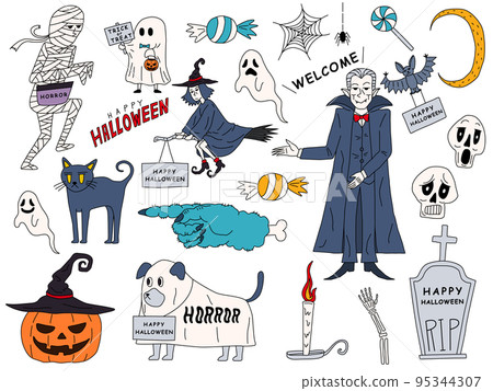 萬聖節插畫素材集 萬聖節插畫素材集 95344307