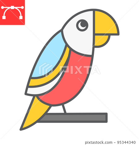 Parrot color line icon, pet and bird, macaw vector icon, vector graphics, editable stroke filled outline sign, eps 10 Parrot color line icon, pet and bird, macaw vector icon, vector graphics, editable stroke filled outline sign, eps 10 95344340
