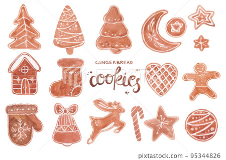 Big set of Gingerbread cookie. Holiday treat  95344826