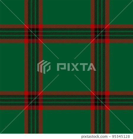 Plaid seamless pattern in green. Check fabric texture. Vector textile print. 95345128