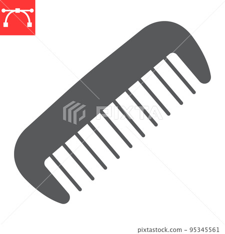 Hair brush glyph icon, hairdresser and care, comb vector icon, vector graphics, editable stroke solid sign, eps 10. 95345561