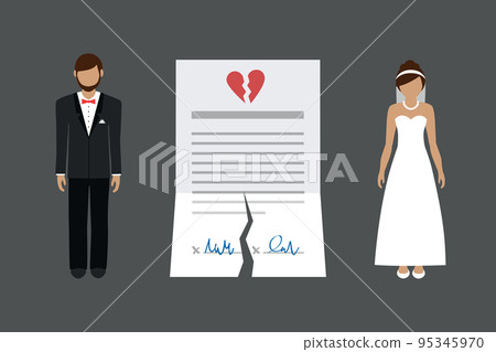 separation divorce info graphic with torn marriage contract separation divorce info graphic with torn marriage contract 95345970