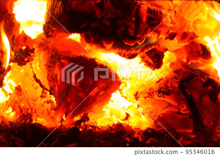 hellish heat from smoldering charcoal in the boiler, the hot air 95346016