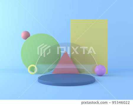 Cylinder podium display or showcase mockup for product presentation in pastel color background. Blank exhibition stage backdrop or empty product shelf. 3D rendering Cylinder podium display or showcase mockup for product presentation in pastel color background. Blank exhibition stage backdrop or empty product shelf. 3D rendering 95346022
