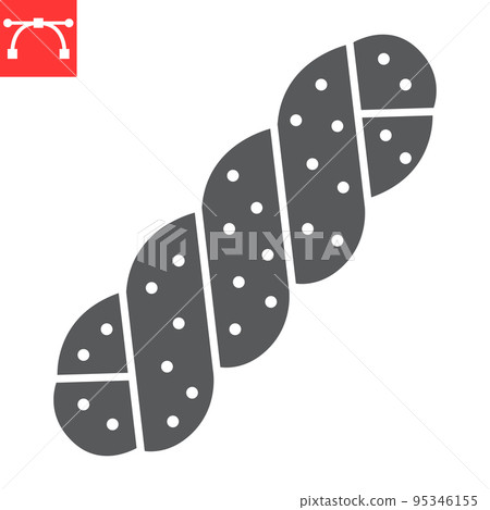 Challah bread glyph icon, food and bakery, challah vector icon, vector graphics, editable stroke solid sign, eps 10. 95346155