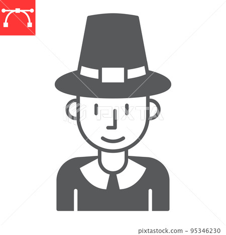 Pilgrim man glyph icon, thanksgiving and traditional, pilgrim man vector icon, vector graphics, editable stroke solid sign, eps 10. Pilgrim man glyph icon, thanksgiving and traditional, pilgrim man vector icon, vector graphics, editable stroke solid sign, eps 10. 95346230
