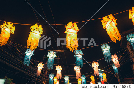 Lantern Festival in the sky at Pai Walking Street Lantern Festival in the sky at Pai Walking Street 95346858