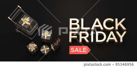 Concept image of Sale Shopping Black Friday / 3D rendering 95346956