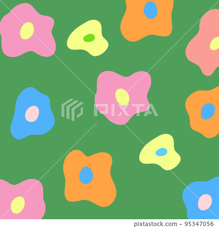 Abstract floral spring bloom aesthetic art style background 95347056