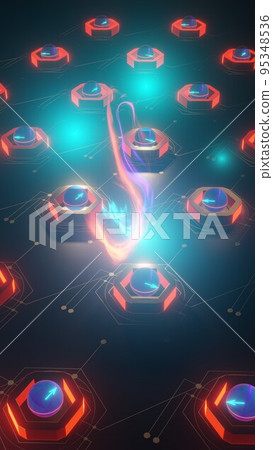 Inside Quantum PC. Quantum Computing, Circuit... - Stock Illustration ...