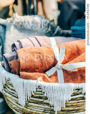 Natural linen textile selling local 95348786