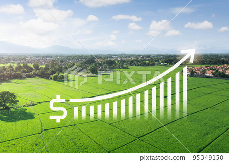Land value in aerial view. 95349150