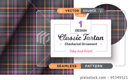 Halloween Tartan seamless pattern, merry christmas texture, checkered scottish fabric Halloween Tartan seamless pattern, merry christmas texture, checkered scottish fabric 95349321