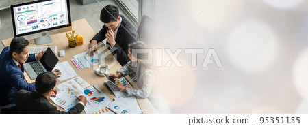 Business people group meeting shot from top widen view Business people group meeting shot from top widen view 95351155