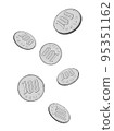 illustration of falling money 95351162