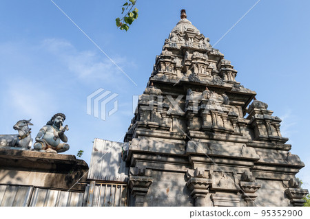 Carved stone exterior of the Sri Kaileswaram Temple 95352900