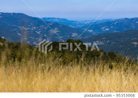 Mountain road landscape Toscano Emiliano Park in Parma province, Italy 95353008