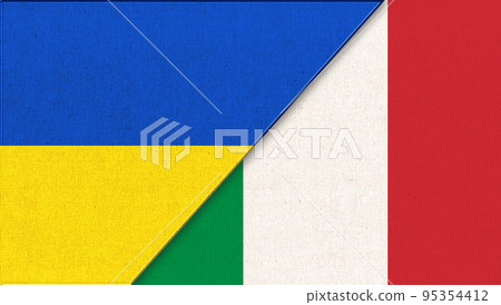 National symbols of Ukraine and Italy. Sportive competition National symbols of Ukraine and Italy. Sportive competition 95354412