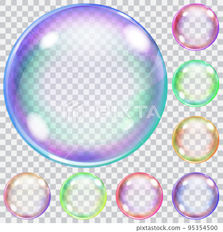 Set of colorful transparent soap bubbles 95354500